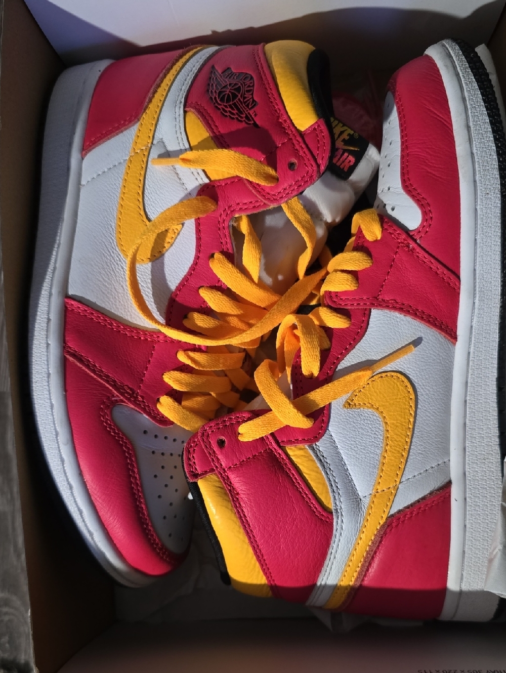 Nike High-Top Sneakers in White, Red, Yellow